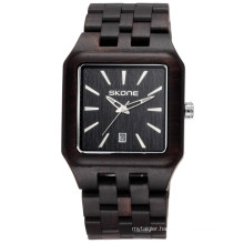 2016 hot selling antique finish square mens wood watch